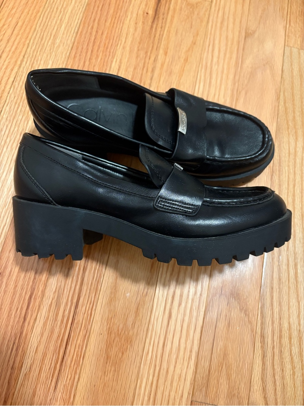 Calvin Klein Black Leather Loafers